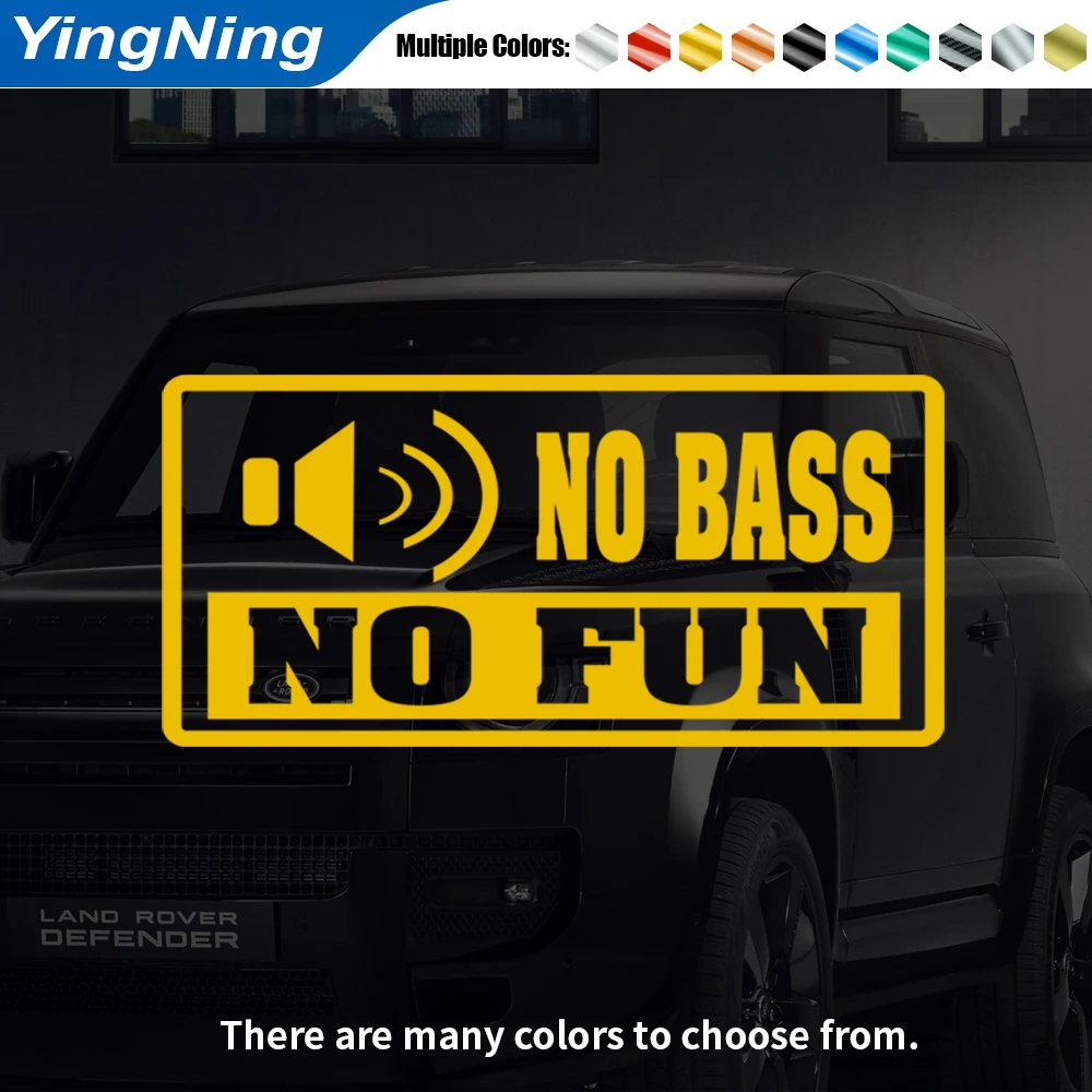 No Bass No Fun Car Sticker Vinyl Subwoofer Audio Decal Waterproof Motorcycle Helmet Auto Window Bumper Exterior Decoration