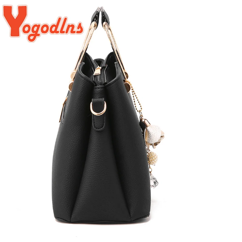 Yogodlns, bolso de lujo con colgante para mujer, bolso Shuolder con borlas de cuero PU, bolso con asa de diseñador, bolso de compras de marca para mamá