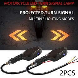 2Pcs Motorcycle Led Turn Signal Indicator Lights Color Projection Lamp Universal Led Moto Sequential Flowing Flash Running Light