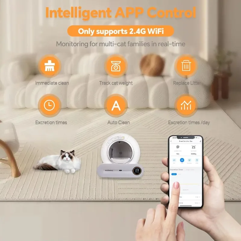 Robot Intelligent de luxe, autonettoyant, maison Stable, bac à litière pour chat, toilettes pour grands chats