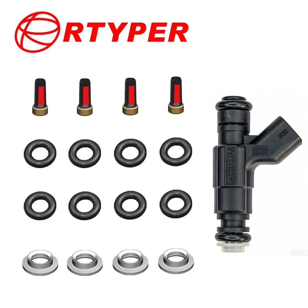 4Sets 13531487607 Fuel Injector Repair Seal Kit Oring 0280155991 For BMW MINI Cooper One R50,R53 R52 1.6