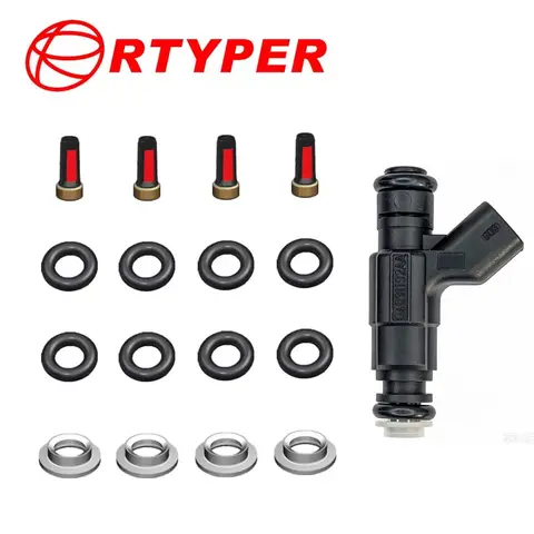 4Sets 13531487607 Fuel Injector Repair Seal Kit Oring 0280155991 For BMW MINI Cooper One R50,R53 R52 1.6