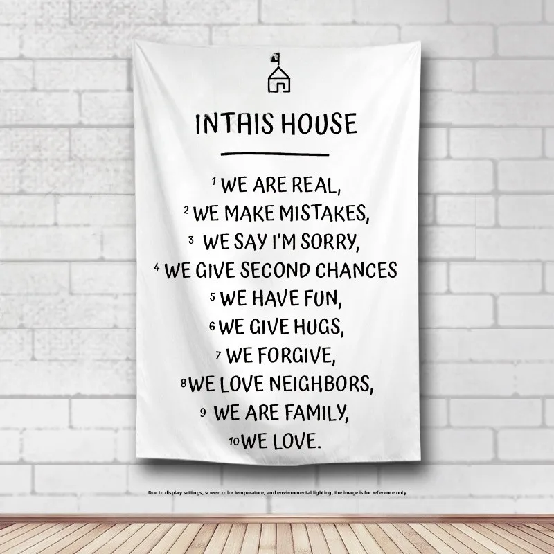 

Мотивационная декоративная картина для домашнего обучения, простое настенное искусство в скандинавском стиле на холсте для детей, вдохновляющие правила для семьи, украшение для дома