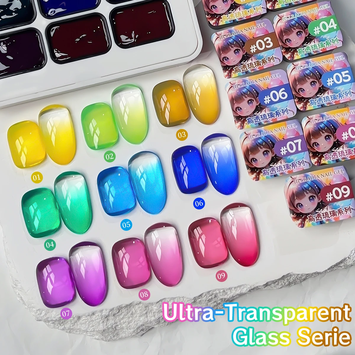 

9Colors Spring 2025 Nail Art Color Nail Polish Hard Long-Lasting Slap Glue Gradient Effect Nail Art Gift Nail Art Shop DIY Nail