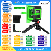 HILDA Laser Level Meter 2-Lines Cross Green Level Laser Horizontal & Vertical Nivel Laser Self-Leveling лазерный уровень