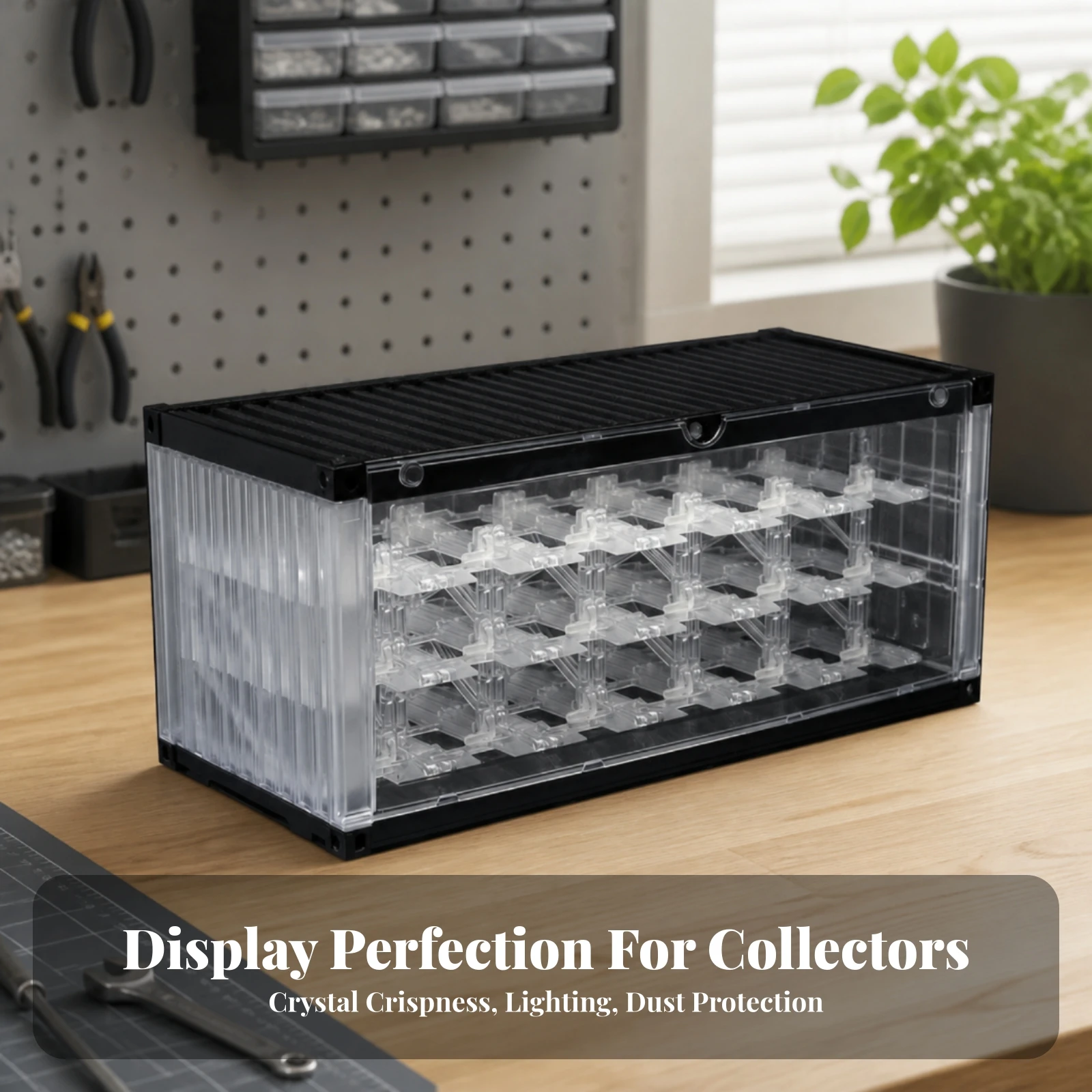 Parking Rack Scene Model Transparent Parking Lot Display Box Showcase Three-Dimensional Stable for Car Collectors