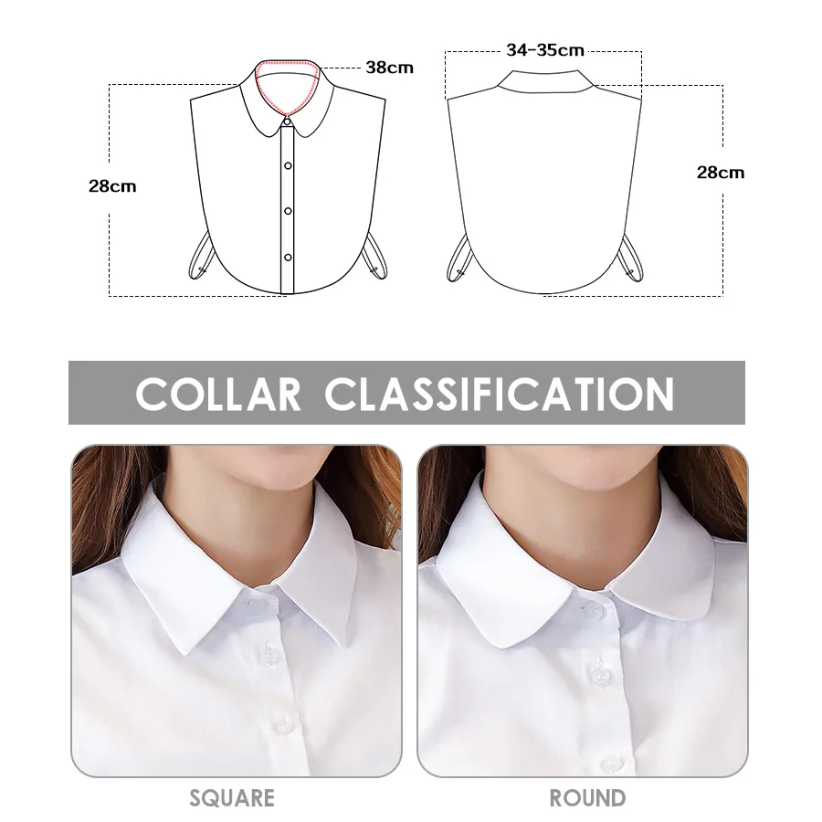 Cotton Fake Collar Decoration Blouse Detachable Shirt Collar Women Sweater False Collars Lapel Top Women Apparel Accessories