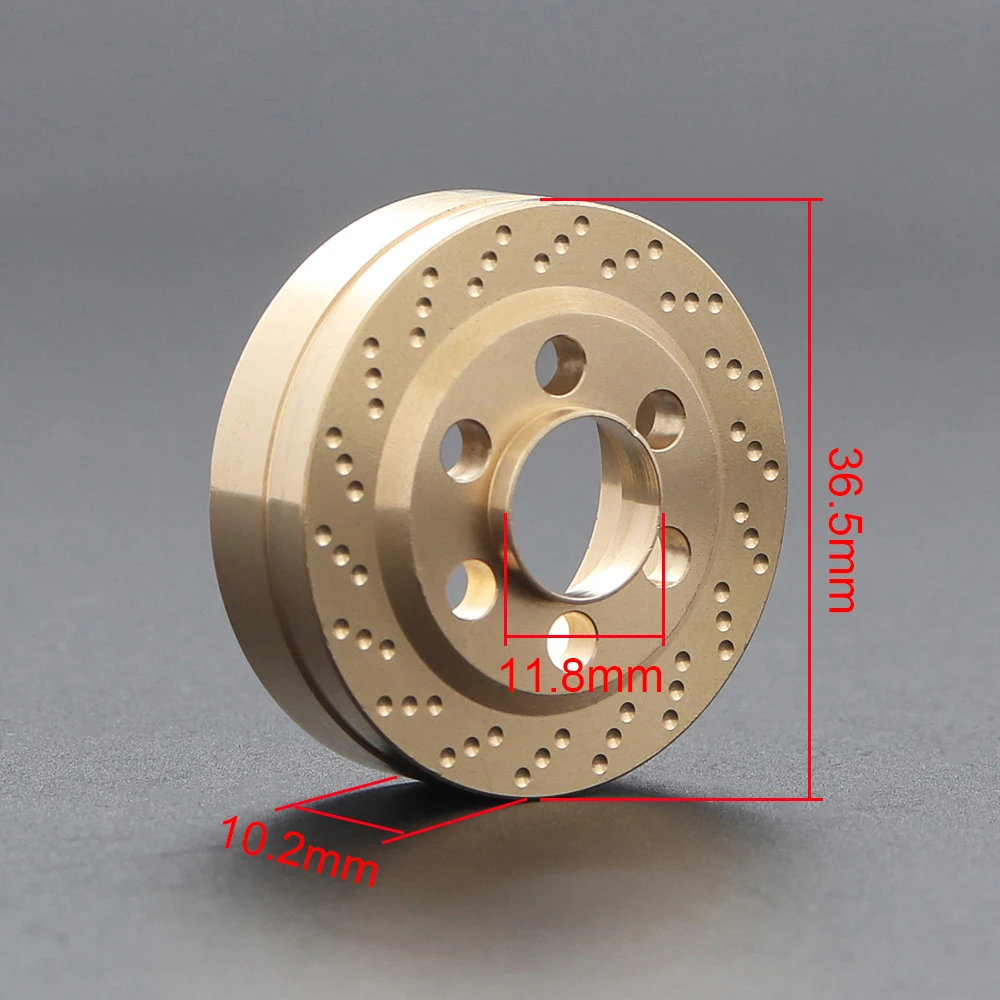 2PCS Brass Silver Anodized Brake Disc Weights for 1.9 2.2 Inch Wheel Rims 1/10 RC Crawler TRX4 TRX6 Axial SCX10 90046 Capra TF2