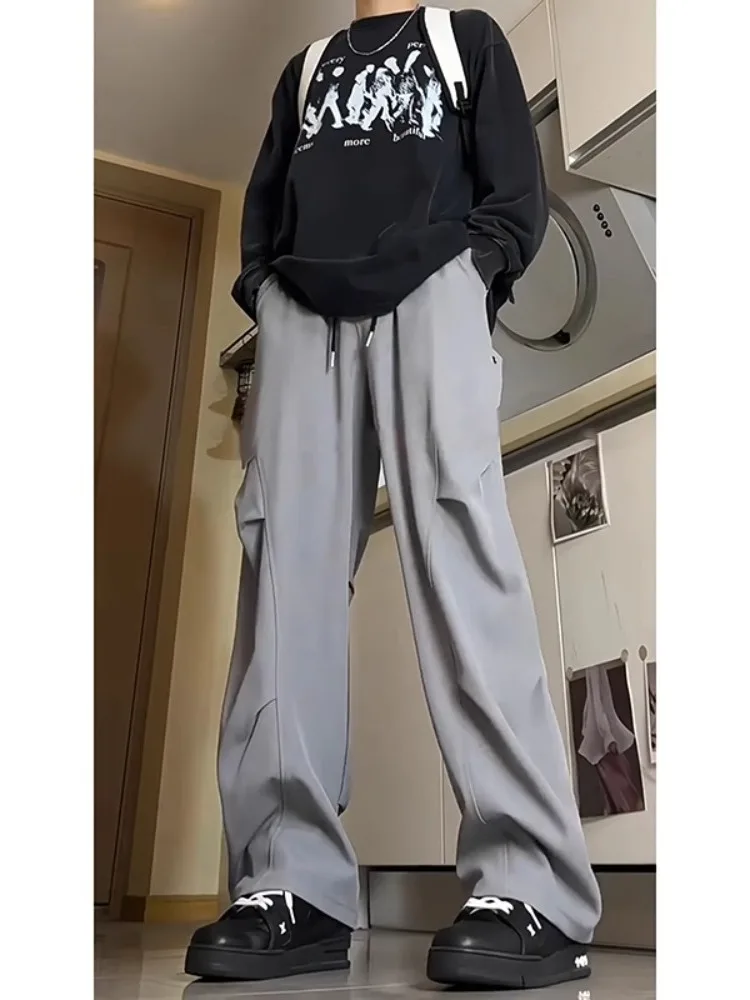 

Loose Fit ey Casual American Workwear Pants Straight Leg Drapey Comfortable Deconstructed Design Youthful Energy Trousers