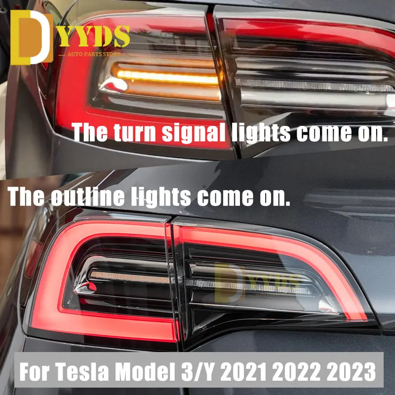 

New LED Tail Lights For Tesla Model 3 2021 2022 2023 2024/ Model Y 2020 2022 2023 2024 Tail Light Brake Light Led Rear Reversing