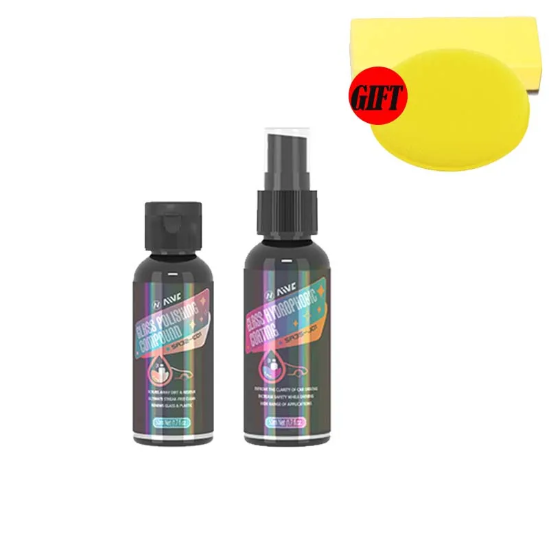 Auto Glas Hydrophobe Beschichtung Kit Windschutzscheibe Öl Film Entferner AIVC 300 ml Glas Nano Wasserdichte Spray Reinigung Set Auto Detaillierung