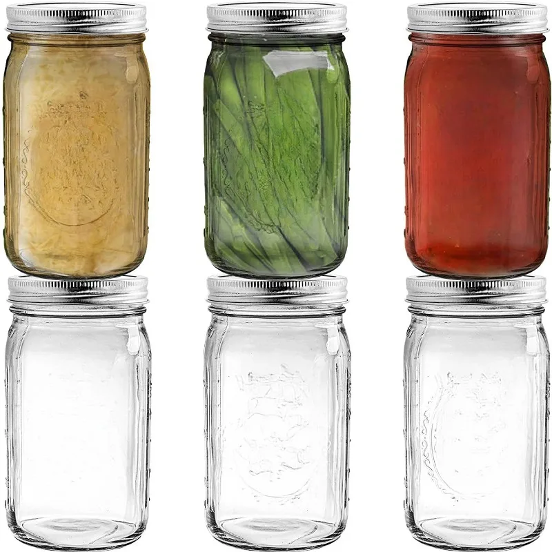 Einmachgläser in großen Mengen, Salz und Pfeffer mit Deckel, maßgeschneidertes Glas, Mini-Großhandel mit normaler Öffnung