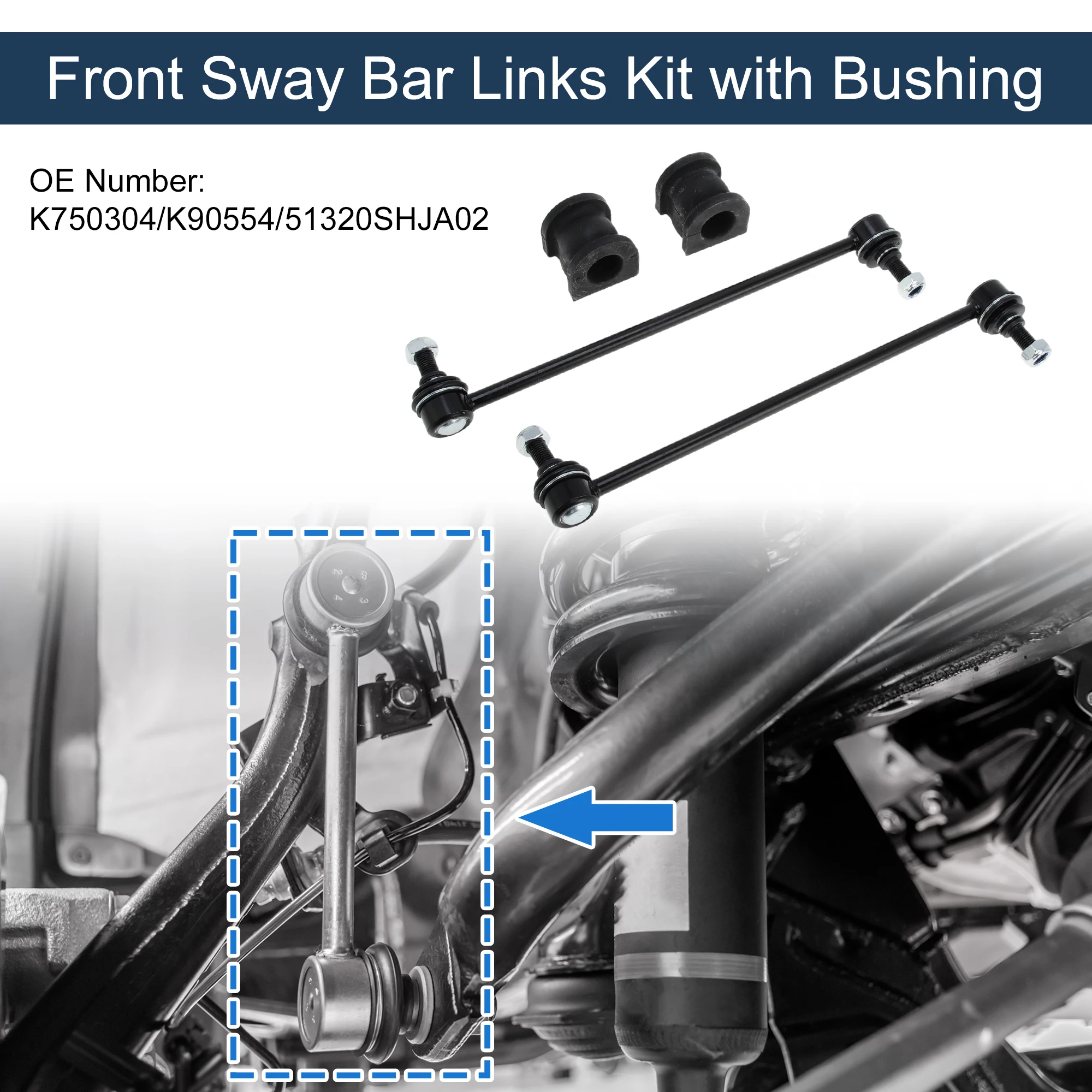 

Тяги переднего стабилизатора UXCELL с 2-мя втулками для Honda Odyssey No K750304, 1 комплект