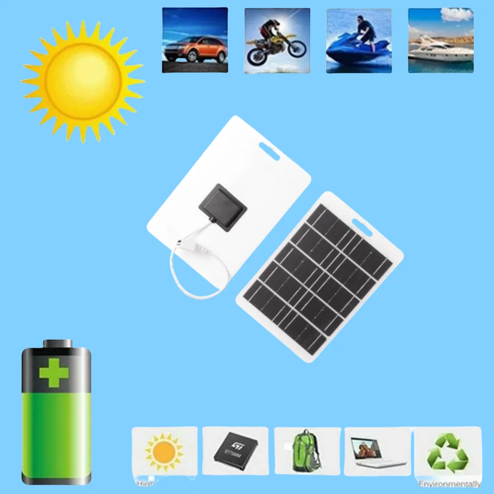 5V 3W Wholesale Solar Panel USB Waterproof Outdoor Hike Camping Portable  Battery Mobile Phone Charging Bank Charging Panel