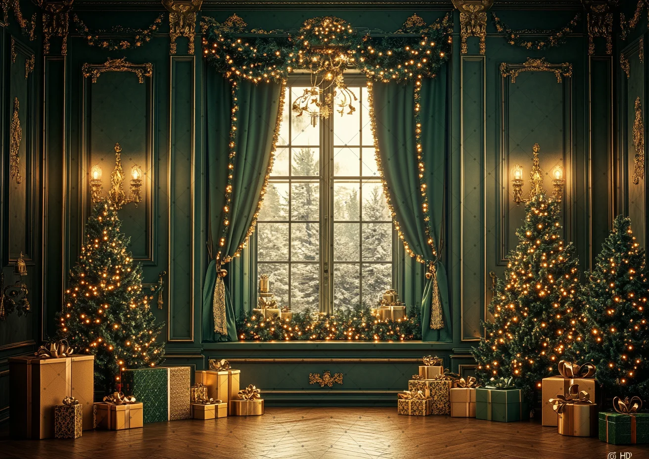 Cenário de Natal Luxuoso com P - Photography Dark Cloth avaliação e preço