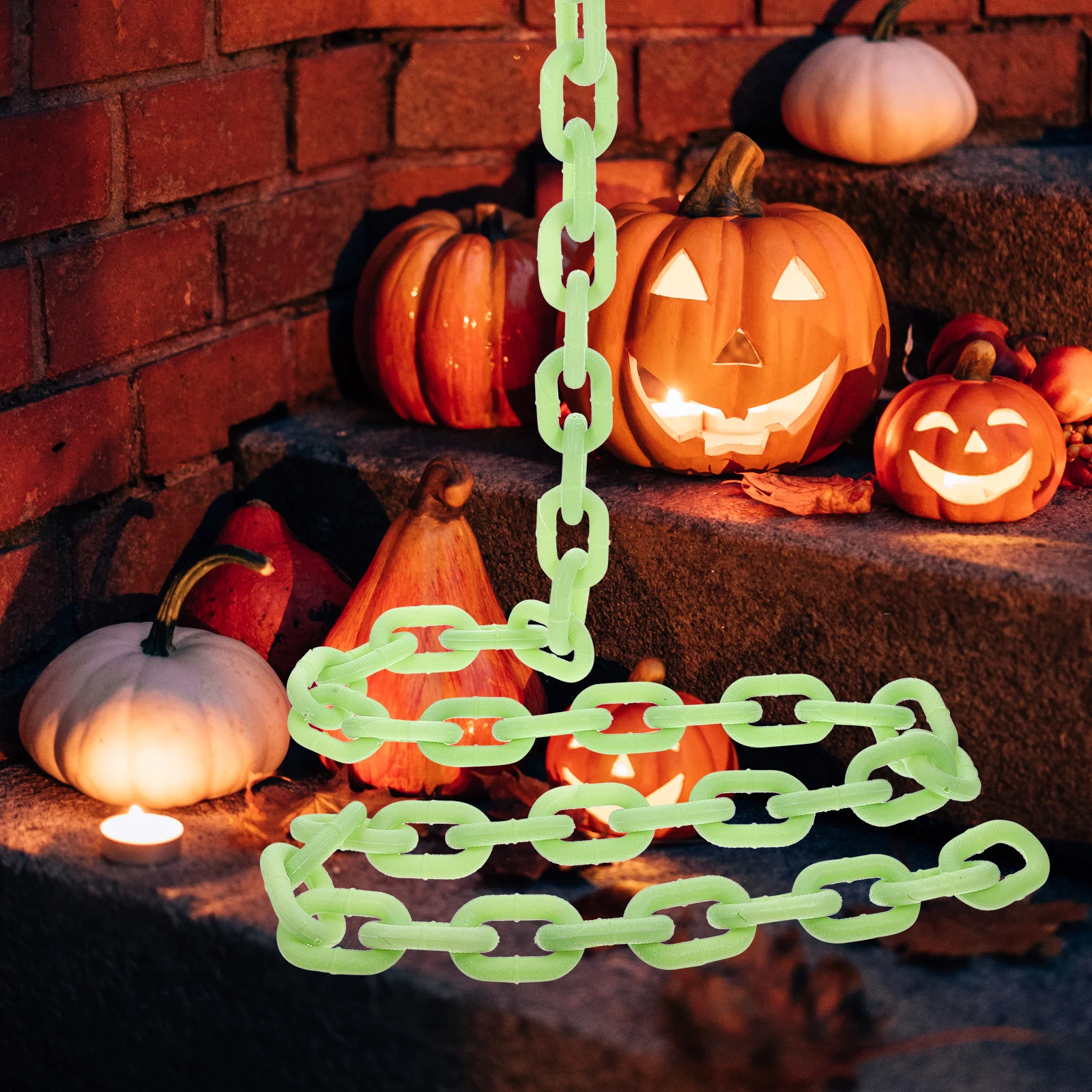 

1pc Halloween Chain Glow In The Dark Chain Halloween Party Layout Decoration Halloween Glowing Chain Props Luminous Chain 2M