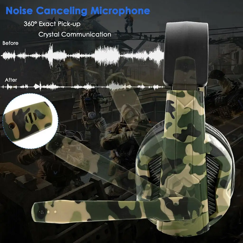 Gaming Camo Headset High-performance Voice Omnidirectional Capacitive Brings High Quality Dialogue