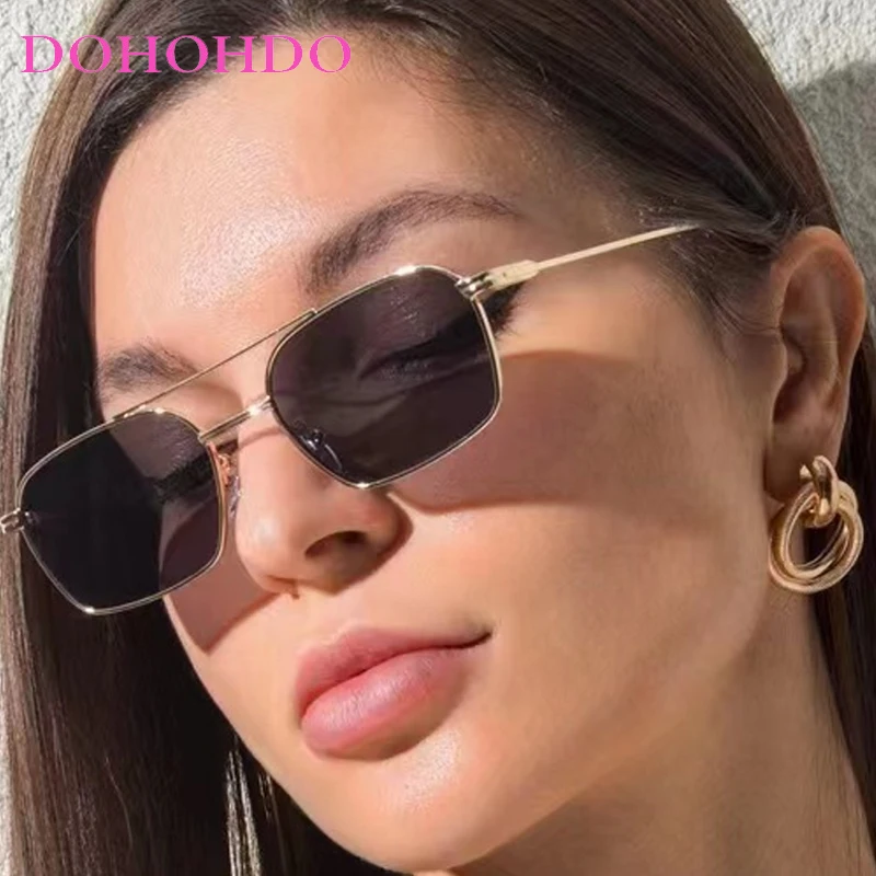 

Trendy Luxury Brand Designer Metal Small Square Pilot Punk Fashion Sunglasses Women Men Driving Traveling Eyeglasses UV400 Очки