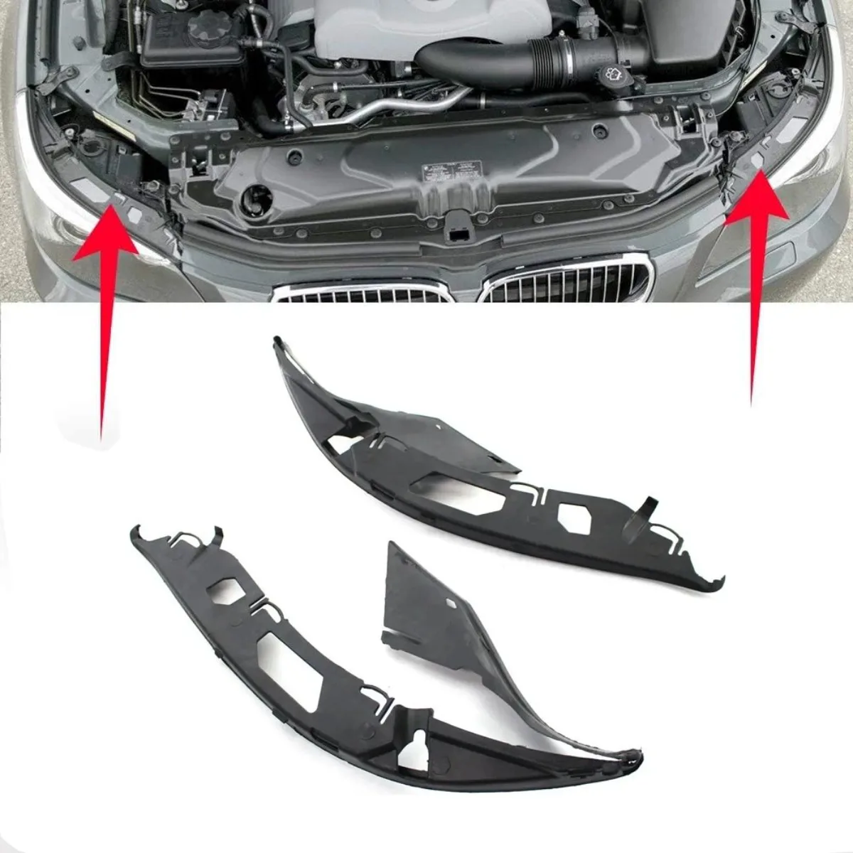 

1 Pair Car Headlight Rubber Sealing Strip Trim For BMW E60 5 Series 2004-2010 63126934511 63126934512