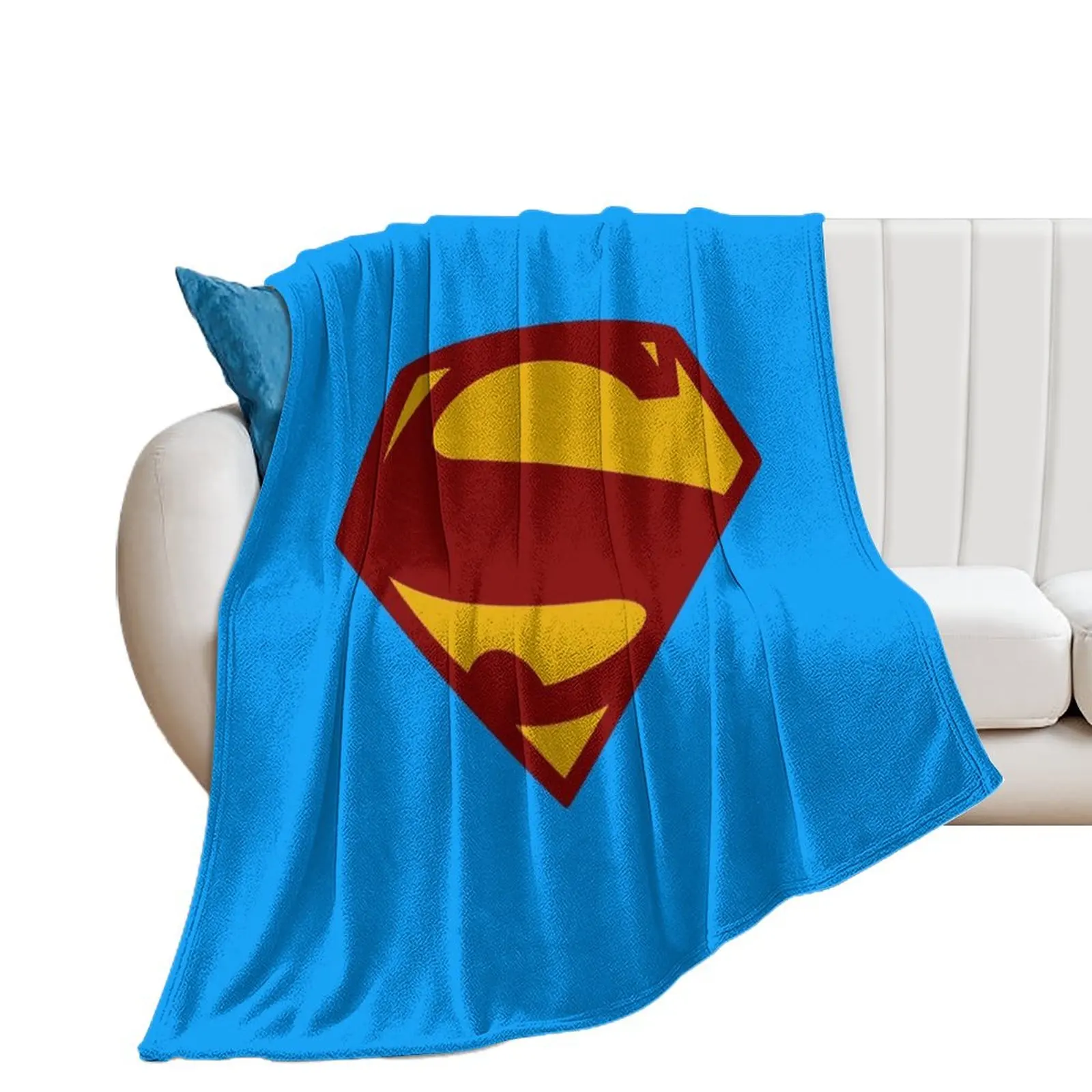 Superhero Large Retro Classic New Age Shield Logo Throw Blanket Decorative Beds Single Blankets