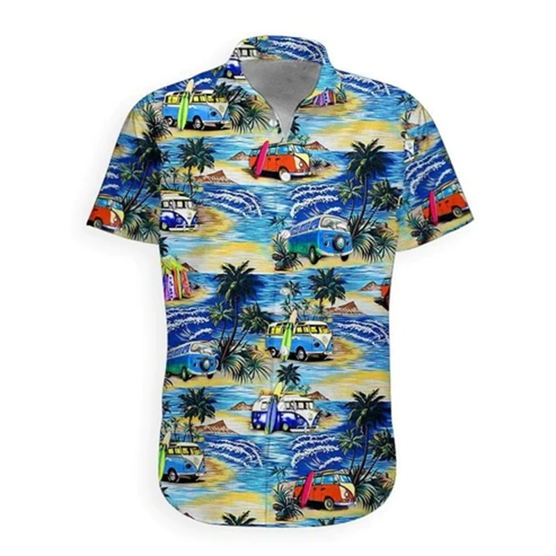 Hawaiian Men\'s Floral Casual Korean Shirt Print Short Sleeve Summer Beach Vacation Fashion Lapel Sale Cheap Mens Shirt Clothes