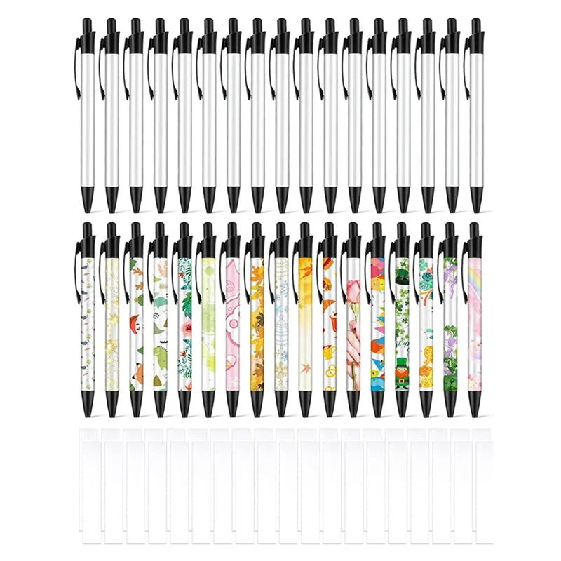 

L52A-72Pcs Sublimation Pen Blank Sublimation Coated Pens Heat Transfer Pens With Heat Shrink Packaging For DIY Office Home