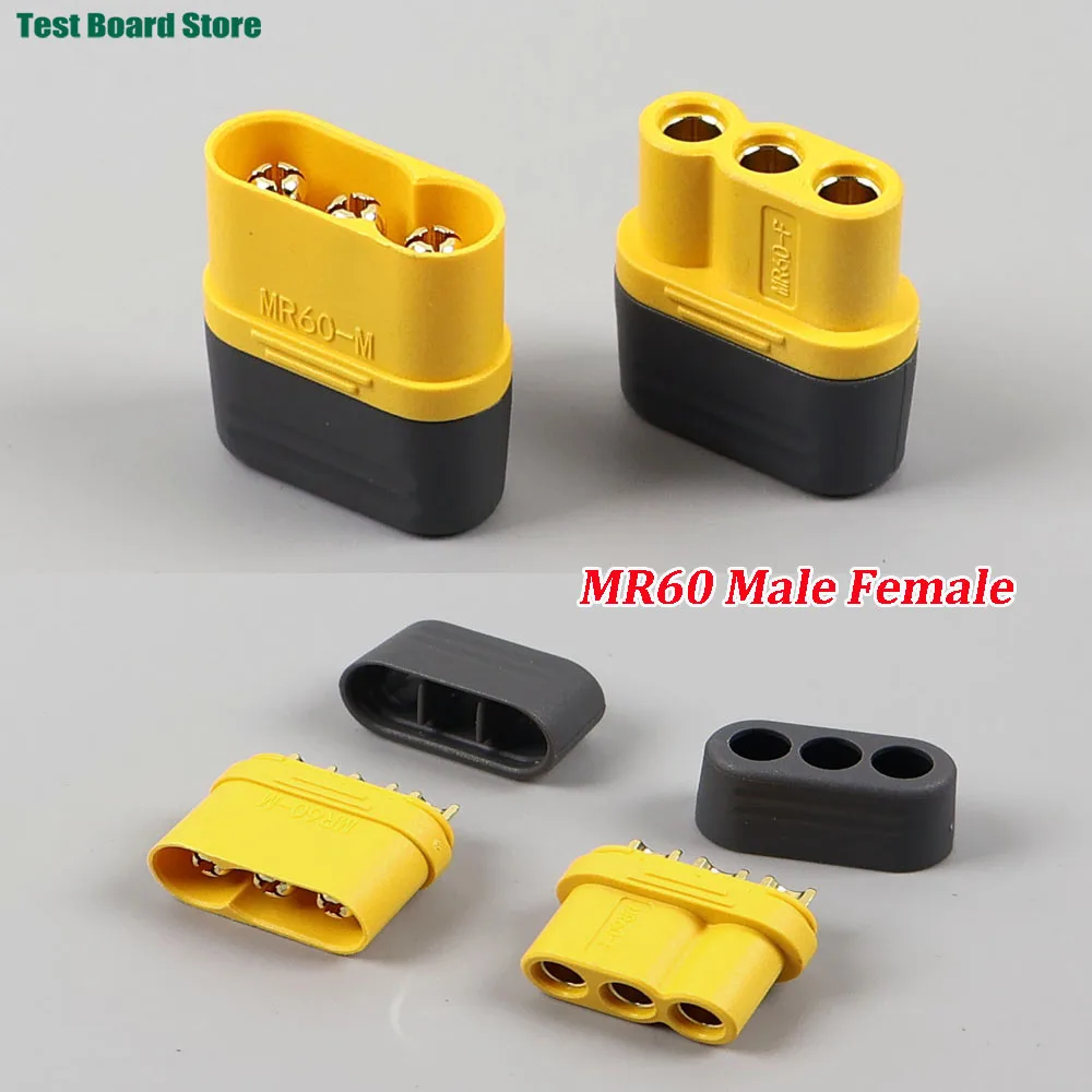 

1/2/5/10 Pair MR60 Male Female Plug With Protector Sheathed Cover 3.5mm 3 core Connector T Type plug Connector