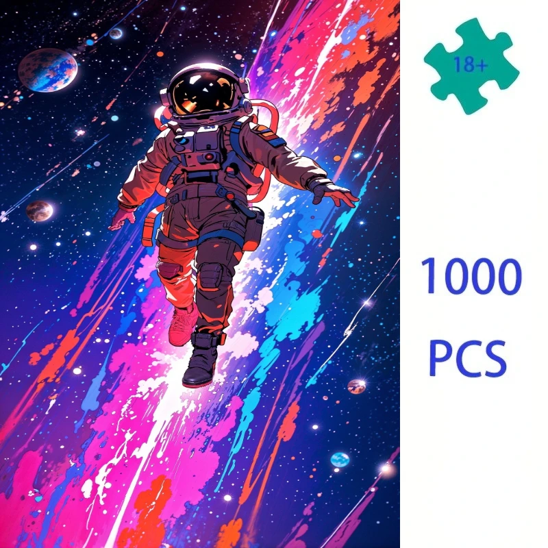 

﻿ 500/1000/1200/2000PCS Jigsaw Puzzle Anime Style Astronaut Home Family Activity Games for Gameroom Bedroom Home Decor Frameless