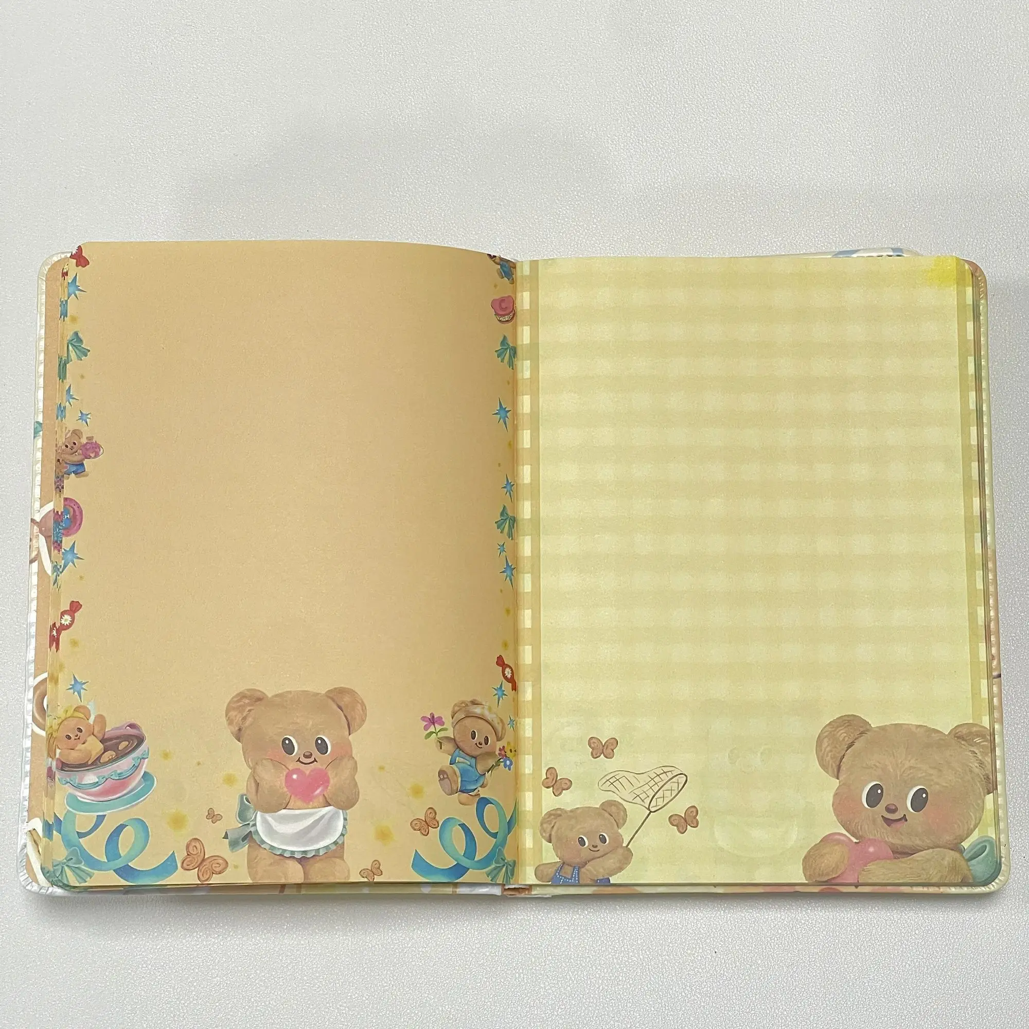 Cute Anime Butter Bear PU Cover Notebook, Full‑Color Page Journal, Printed Diary Planner for Hand‑Account