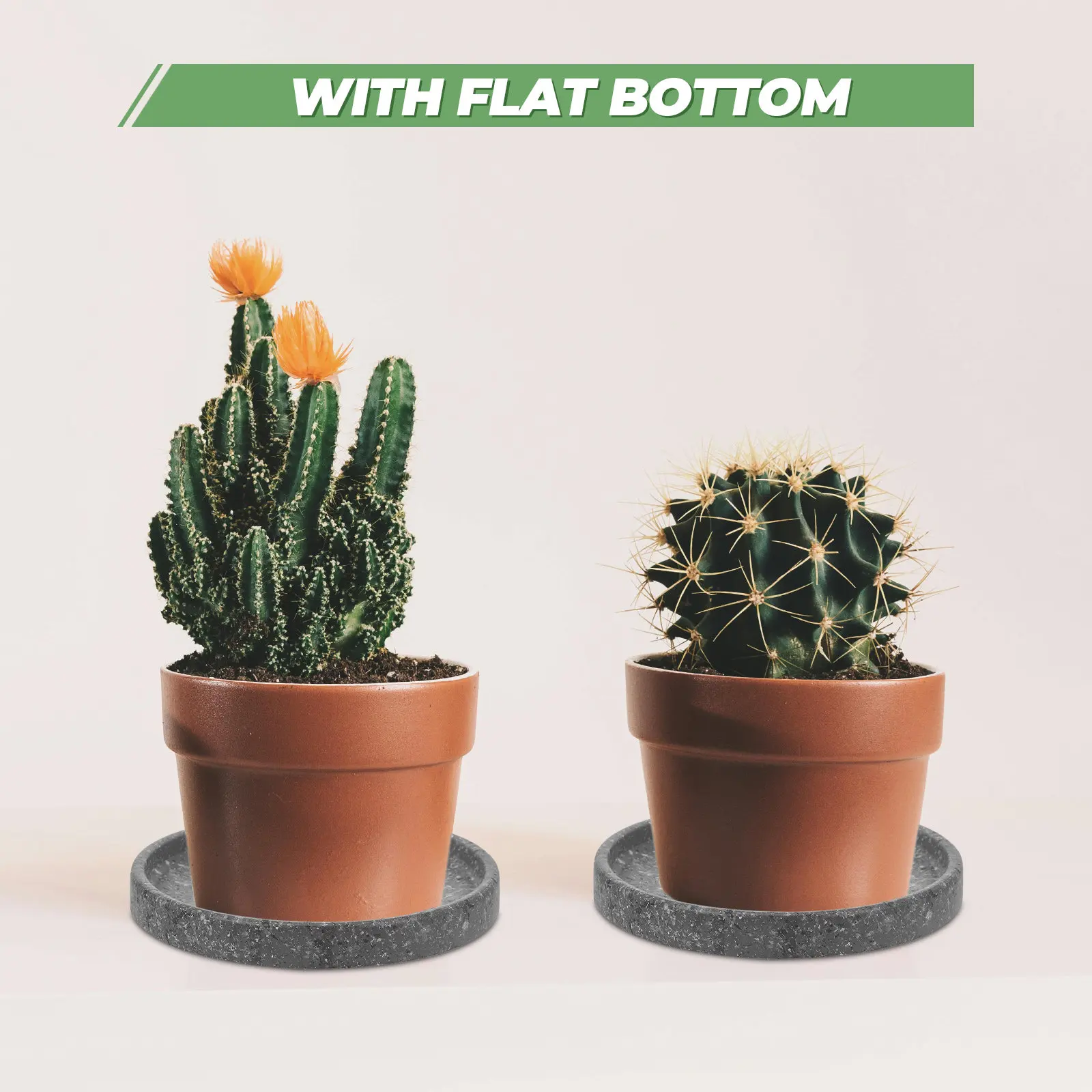 2Pcs Flowerpot Drip Tray Ceramic Flowerpot Base Tray Grey Non-Slip Stable Protector Perfect for Garden Balcony Plant Pots