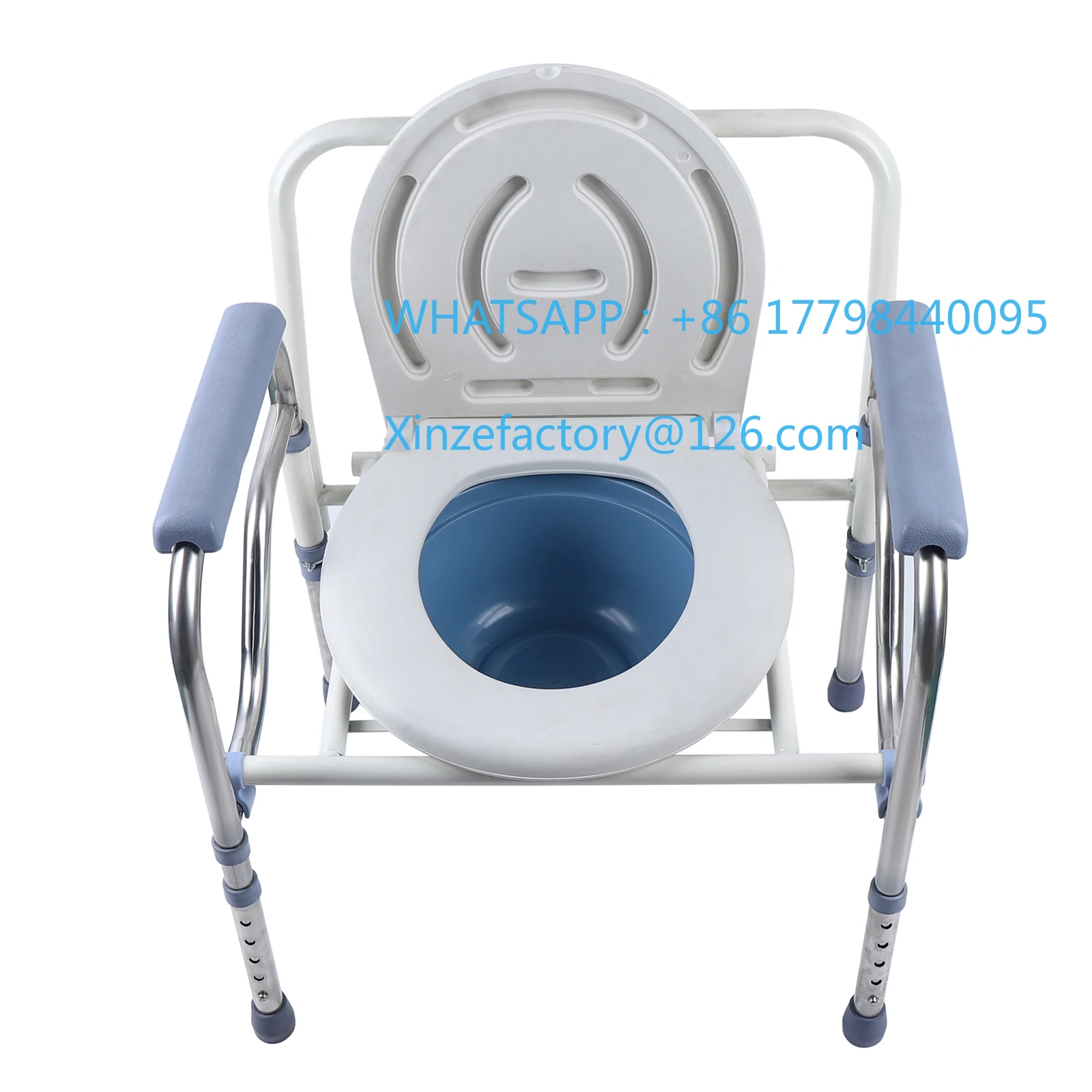 

Customizable Folding Height Adjustable Commode Chair Stainless Steel Toilet Chair