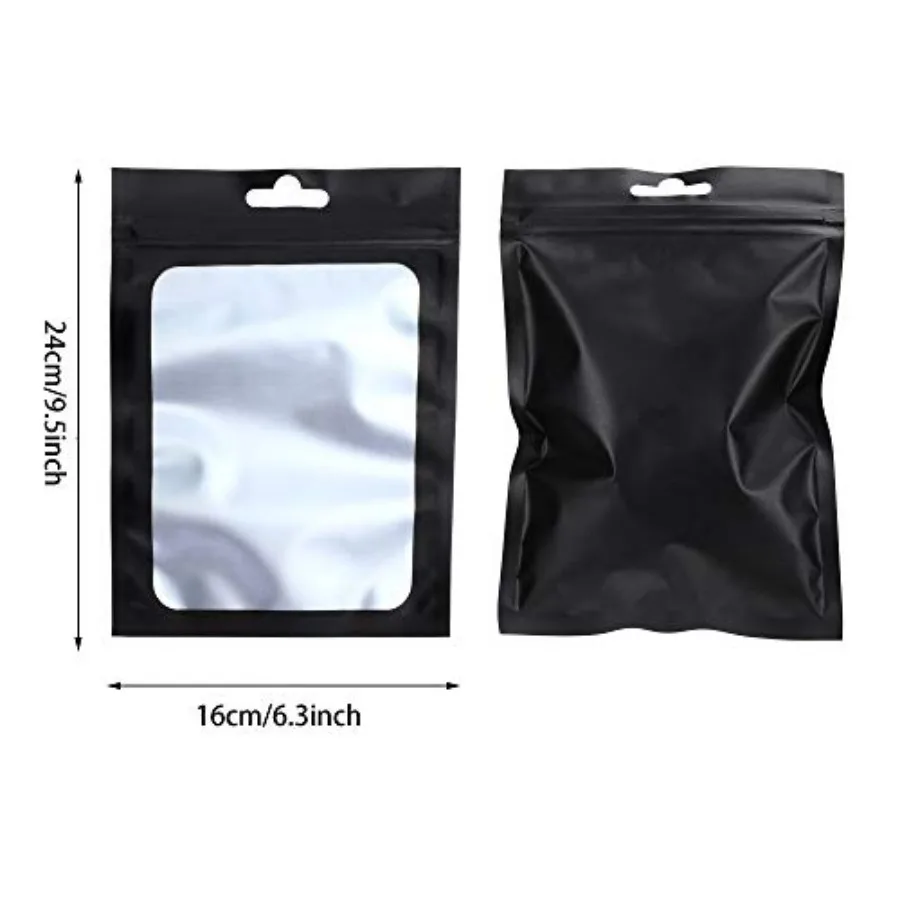00 Pieces Resealable Foil Food Storage Bags with Clear Window Coffee Beans Candy Packaging Pouch for Food Small Business Suppli - view 2