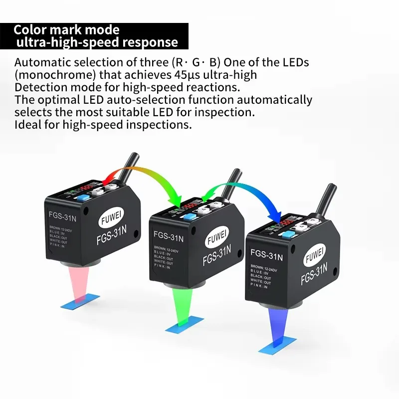 FGS-31N High Precision Optical Sensor Infrared Color Identification Label Photoelectric Switch Color Sensor