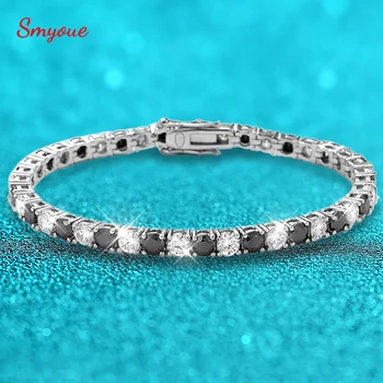 Smyoue 3/4/5/6.5mm White Black Moissanite Tennis Bracelet for Women Original 925 Sterling Silver Lad's Diamond Jewelry Wholesale Smyoue 3/4/5/6.5mm White Black Moissanite Tennis Bracelet for Women Original 925 Sterling Silver Lad's Diamond Jewelry Wholesale