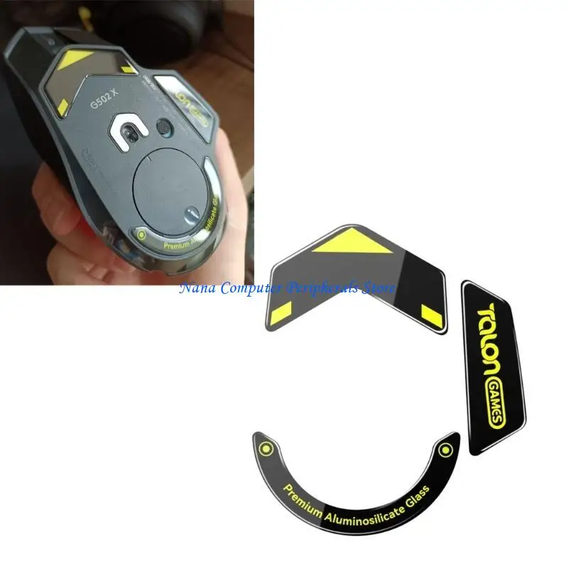 

F68C 1Set 0.8mm TALONGAMES Glass Mouse Feet Pedal for G502 X Mouse Glides Curved Mouse Skates Sticker