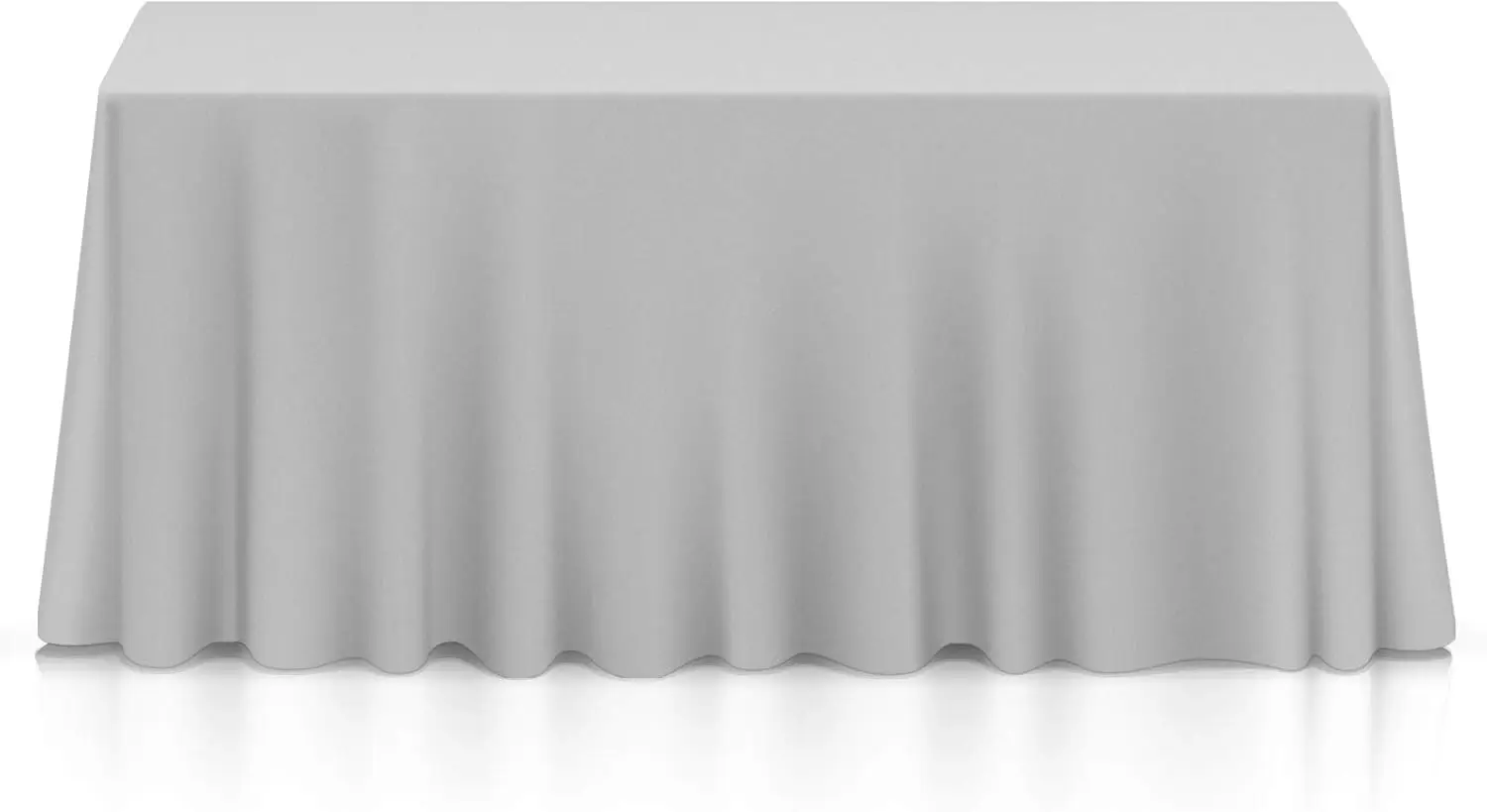 

10 Premium 90" x 132" Tablecloths for Wedding/Banquet/Restaurant - Rectangular Polyester Fabric Table Cloths - Silver