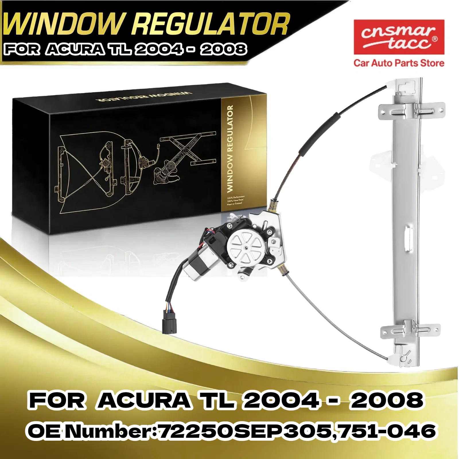 

Front Left Driver Power Window Regulator w/ 6 Pins Motor for Acura TL 2004-2008 72250SEP305, 751-046