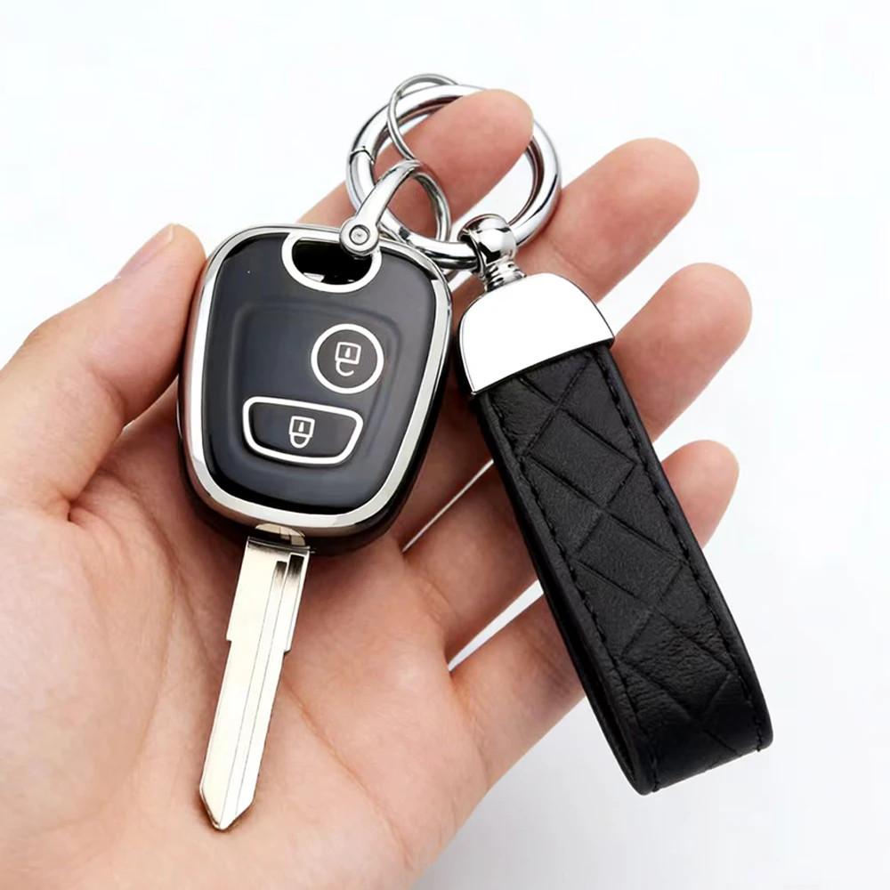 TPU Car Remote Smart Key Case Cover Shell Fob For Peugeot 107 206 207 307 For Citroen C1 C2 C3 C4 For Toyota Aygo Keychain