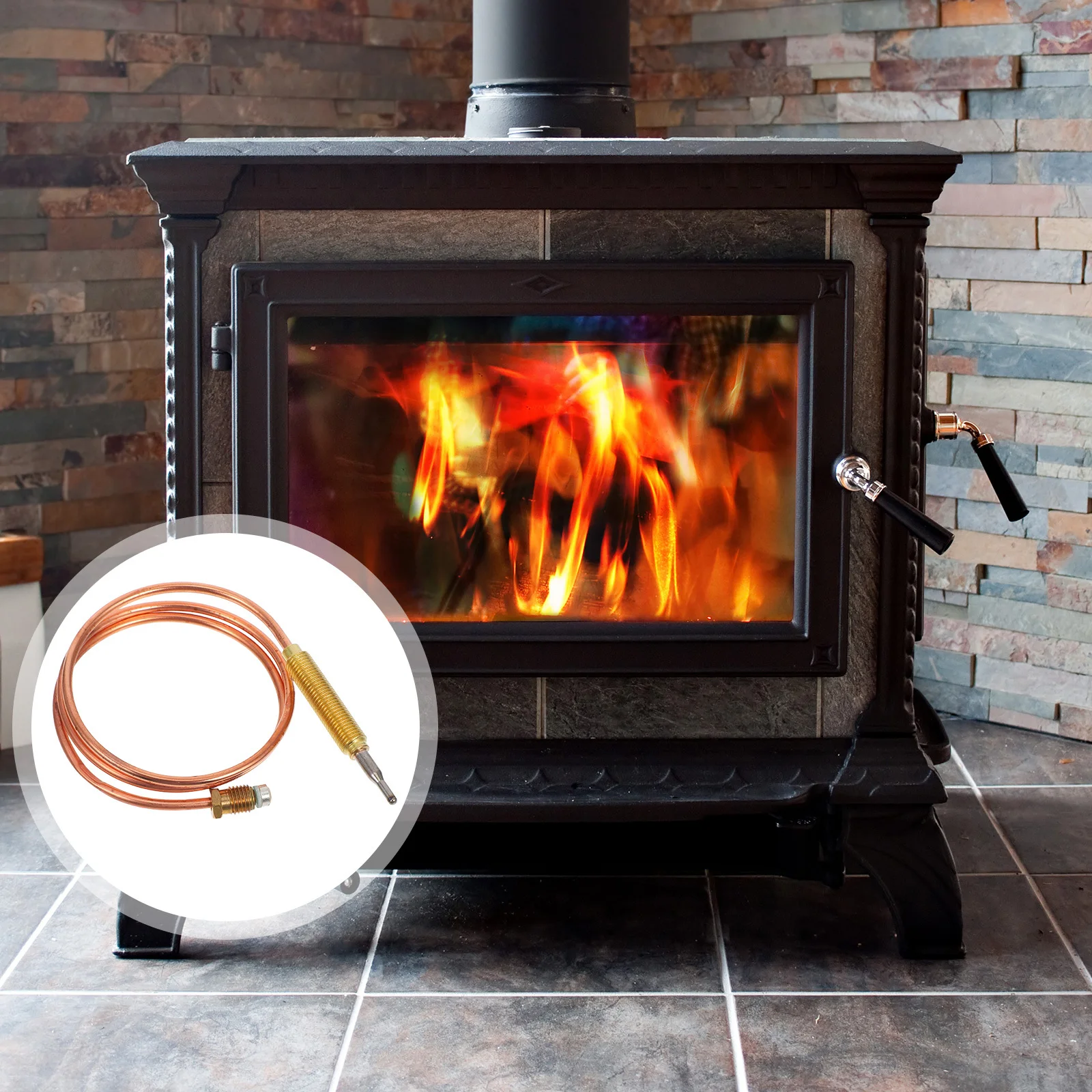 

Universal Thermocouple Gas Fireplace Heater Part Flame Sensor Energy Efficient Safety Overheat Protection Decorative Easy