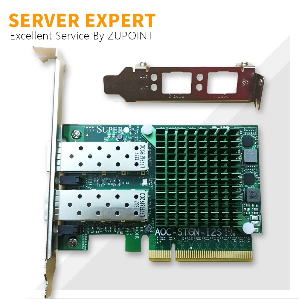 ZUPOINT AOC-STGN-I2S Network Interface Controller Super-micro Dual Port SFP+ 10GbE Ethernet Adapter X520-DA2 REV2.0