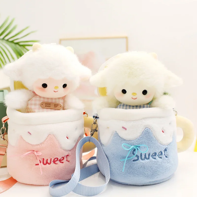 

Kawaii Milky Tea Sheep Плюшевая игрушка Прекрасная белая спокойная ночь Ягненка Пушистая кукла Мягкие вещи Кровать Украшение автомобиля Подарок на день рождения