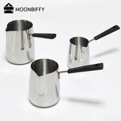 304 Stainless Steel Hot Milk Cup Single Handle V-shaped Mouth Milk Cup Restaurant Daily Flower Coffee Cup Coffee Pot מקציף חלב