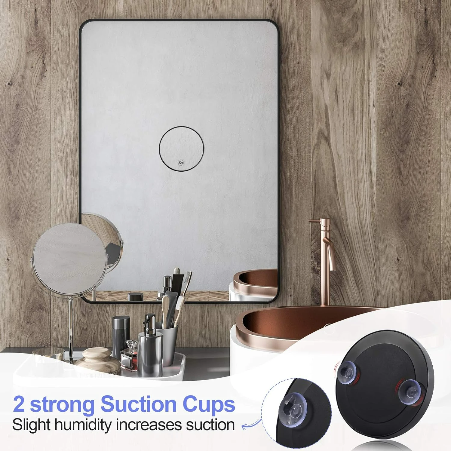 5-pack draagbare make-upspiegels met 20x vergrotende vergroten - gebruik in reizen en badkamer