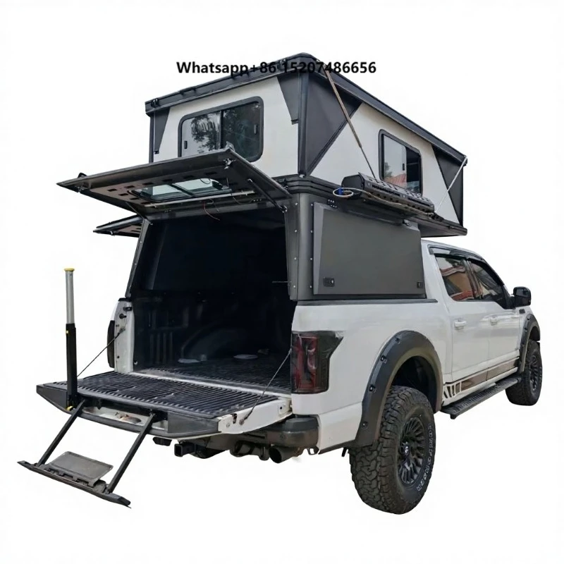Factory Supply Fleet Service Model With Integrated Ladder Rack and Tool Storage Truck Topper