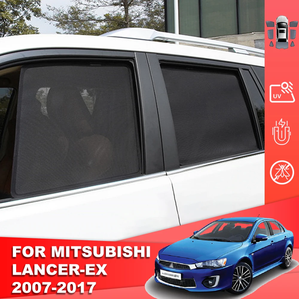 For Mitsubishi Lancer EX Sedan Mk9 2008-2017 Magnetic Car Sunshade Front Windshield Curtain Rear Side Baby Window Sun Shade