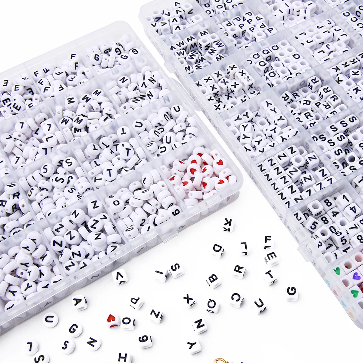 960-1200pcs acrylic 26 letter bead heart shaped square bead flat bead handmade DIY bracelet necklace jewelry jewelry material