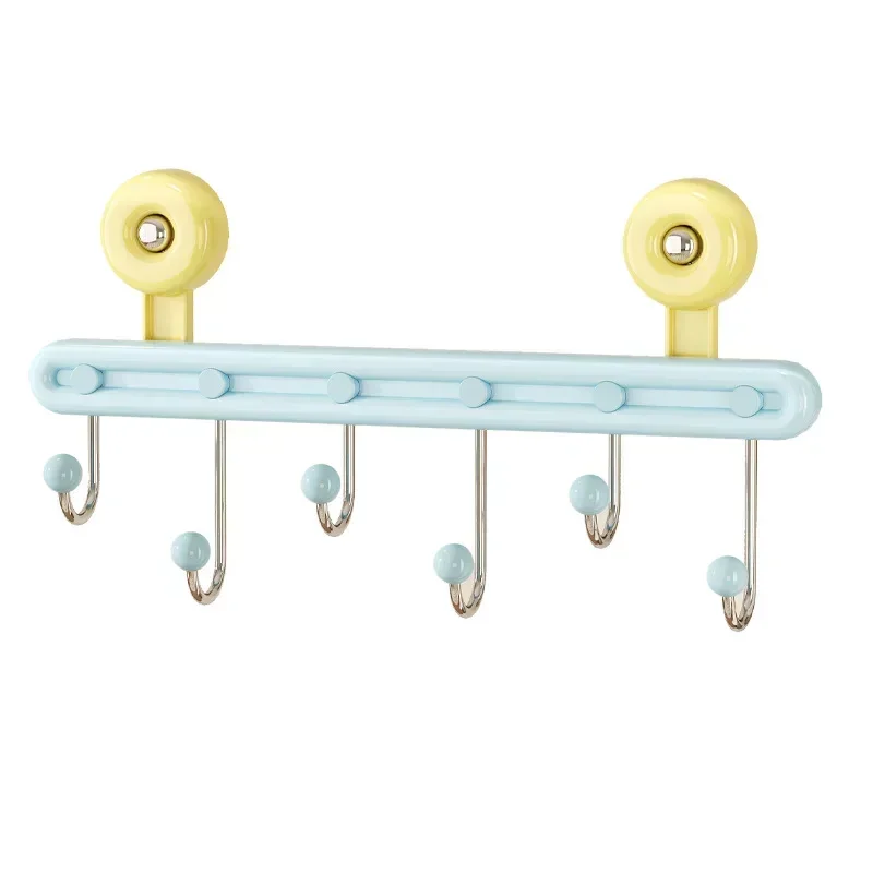 Suction cup hook household non-punching clothes hat storage rack dopamine strong row hook coat hook rack