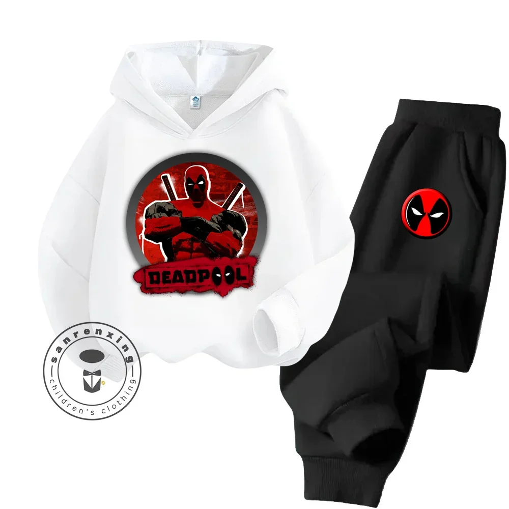 2024 Cartoon Deadpool Youth Popular Casual Fashion Spring and Autumn Boys and Girls New Fashion Daily Coat Hoodie Tracksuit