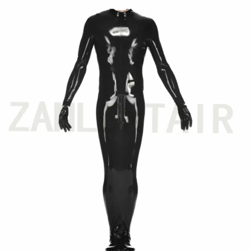 

Exotic Sexy Lingerie Black Men Male Latex Handmade Sleepsack Customize Color Size Game Catsuit Fetish Uniform with Front and Bac
