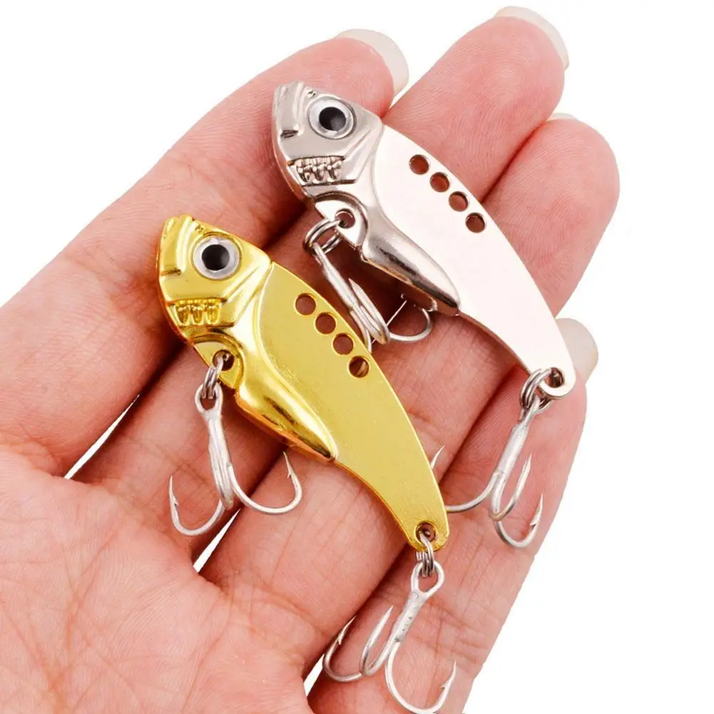 

Fishing Lures Metal Vib Hard Adjustable Action Blade Bait Fishing Spoon Lures With 3D Red Eyes Hook Tackle 3g/7g/10g/15g